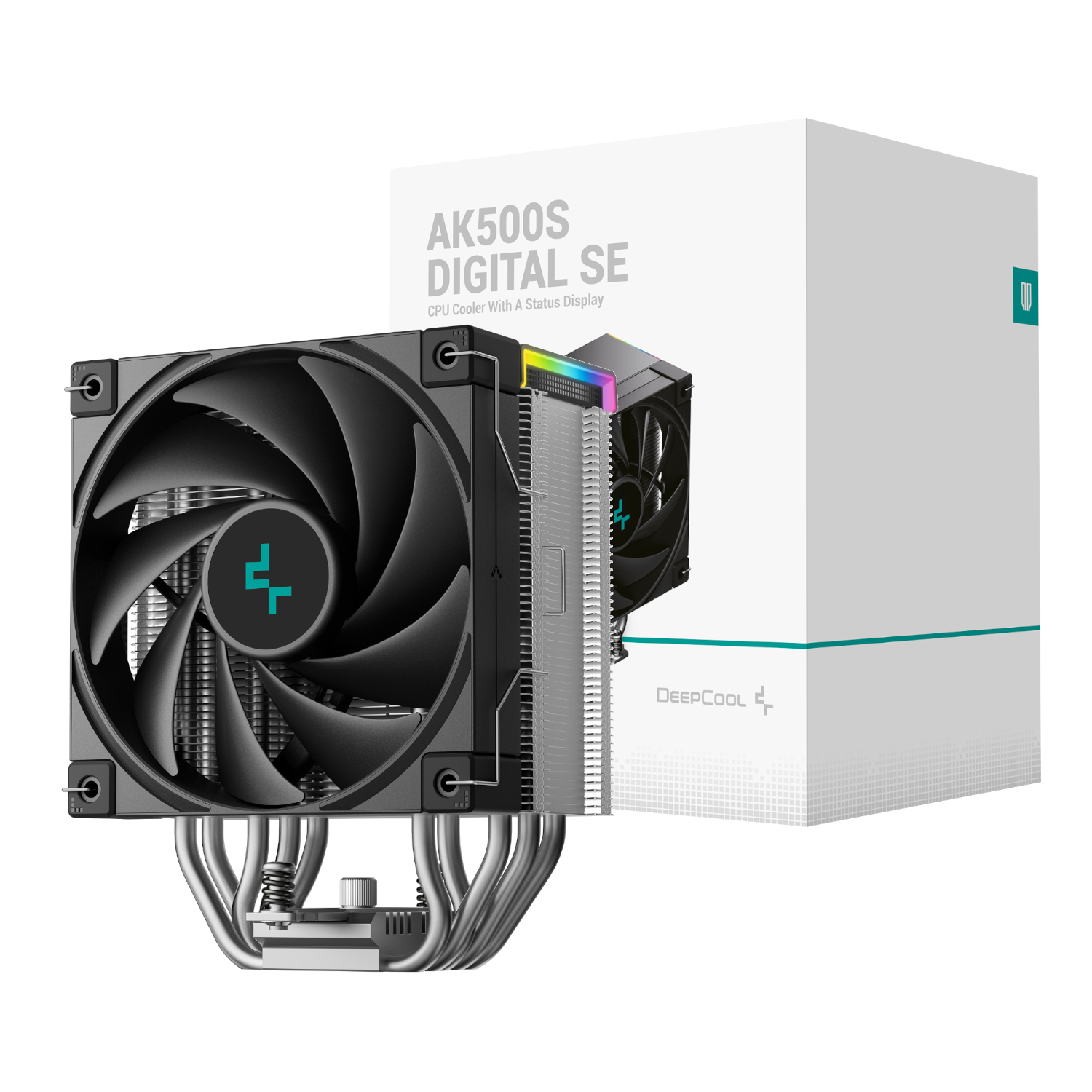 R-AK500S-BKADMN-GJD_DeepCool-AK500S-Digital-120mm-Air-CPU-Cooler-Black_wr_01a DeepCool AK500S Digital | 120mm PWM Fan | 5x Heatpipe Cooling | Addressable RGB | Black – New