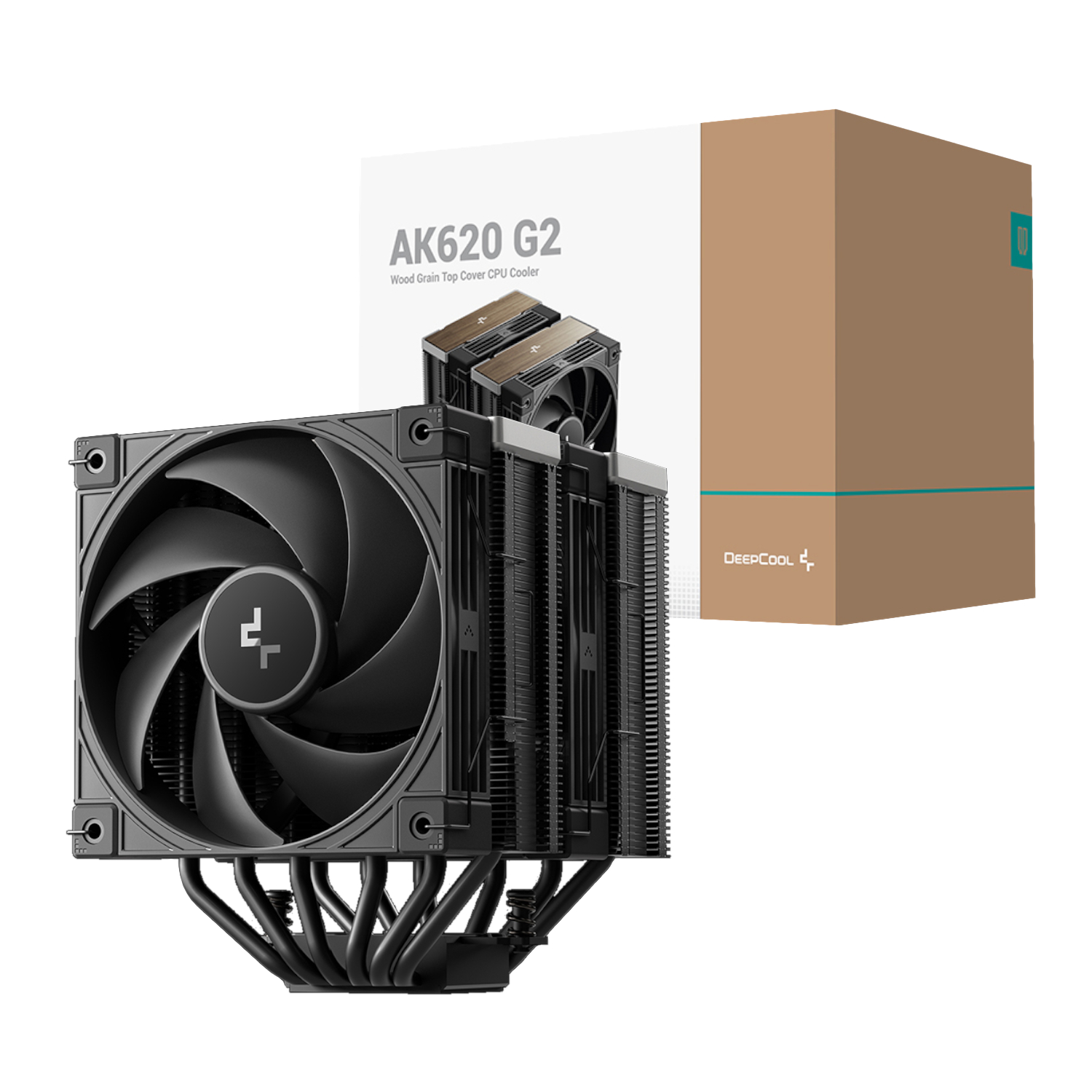 R-AK620G2-BKNNMN-GJD_DeepCool-AK620-G2-120mm-CPU-Air-Cooler-Black_wr_01 DeepCool AK620 G2 | Dual 120mm PWM Fans | 6 Copper Heatpipes | 57.76 CFM Airflow | 159mm Height – New
