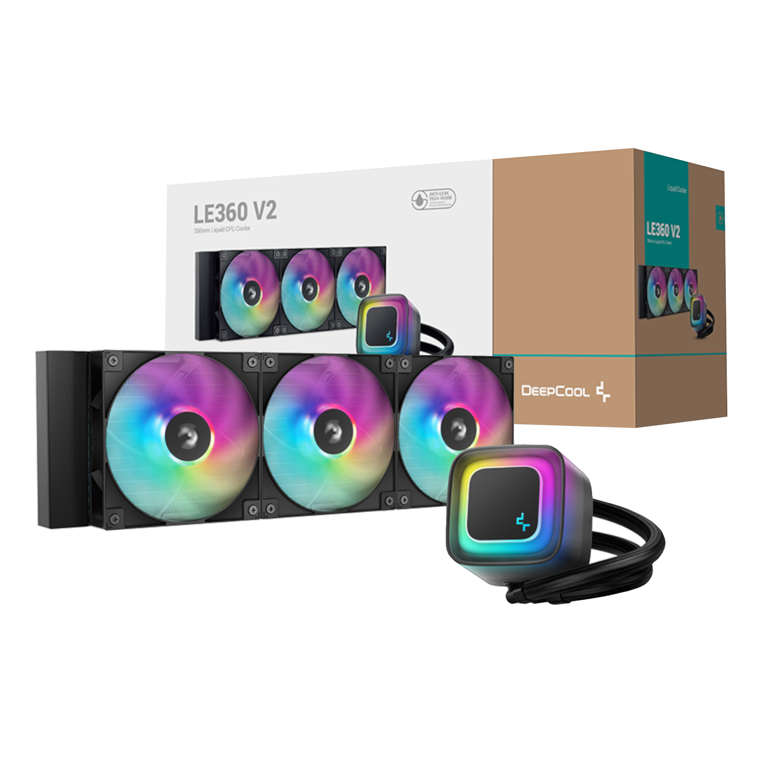 R-LE360-BKAMMC-G-2_DeepCool-LE360-V2-ARGB-360mm-AIO-Liquid-Cooler-Black_wr_01 DeepCool LE360 V2 ARGB | 360mm AIO Liquid Cooler | 3x 120mm PWM Fans | ARGB Lighting – New