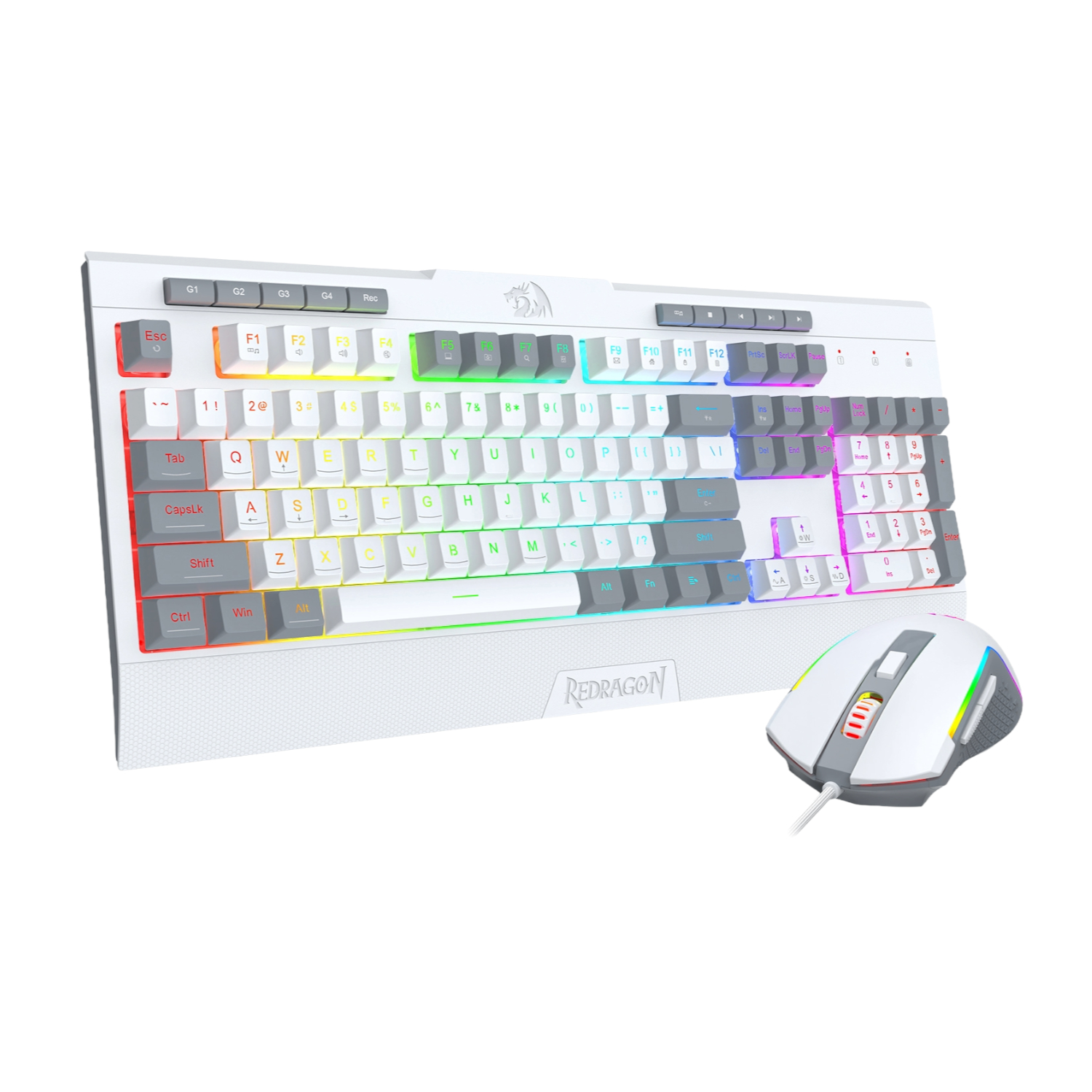 RD-S151W_Redragon-S151-Wired-RGB-Gaming-Kbrd-Mse-Combo-Wht-Gry_wr02 Redragon S151 | Wired RGB Gaming Combo | 10,000 DPI Mouse | 26-Key Anti-Ghosting | Detachable Wrist Rest – New