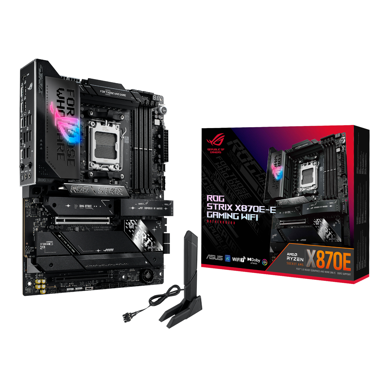 ROGSTRIXX870E-EGAMINGWIFI_Asus-ROG-STRIX-X870E-E-GAMING-WIFI-Motherboard-Black_wr_01a ASUS ROG STRIX X870E-E | AMD X870E Chipset | AM5 Socket | Wi-Fi 7 | ATX Form Factor – New