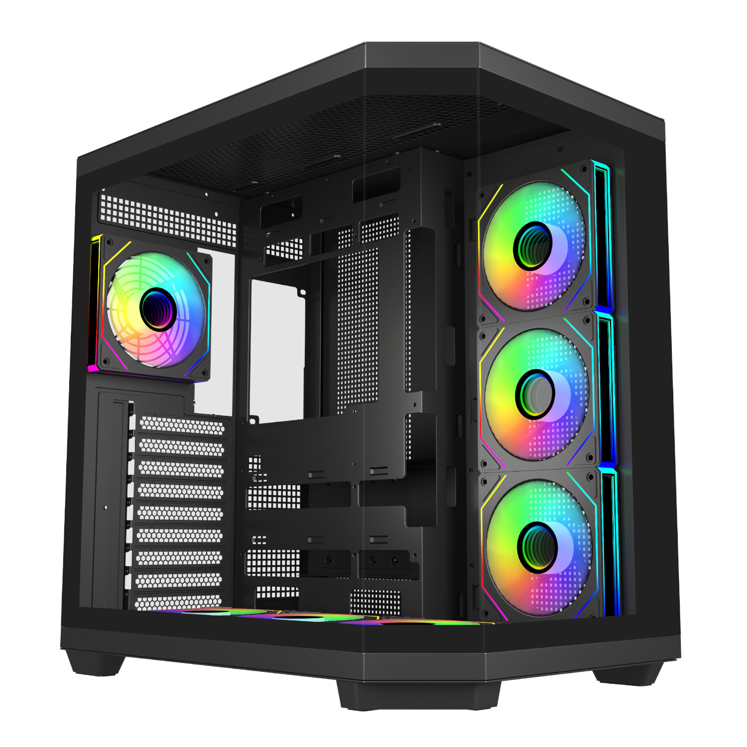 U580-BA_FSP-U580-ARGB-ATX-Ultra-Tower-Gaming-Chassis-Black_wr_01 FSP U580 ARGB | ATX Ultra Tower | 270° Panoramic Glass | 7x ARGB Fans | 415mm GPU Support – New
