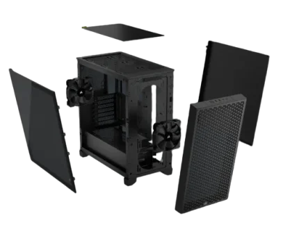 3000D AIRFLOW Black Mid-Tower PC Case; 2x 3.5” |  2x 2.5” Drive Bays; Up to 360mm Radiator compatible; 2x 120mm fan incl