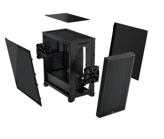 3000D AIRFLOW Black Mid-Tower PC Case; 2x 3.5” |  2x 2.5” Drive Bays; Up to 360mm Radiator compatible; 2x 120mm fan incl