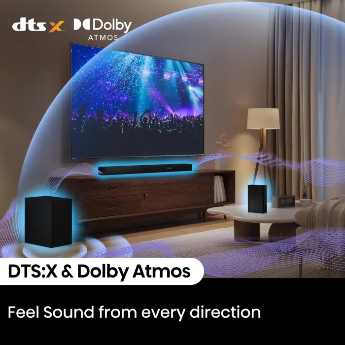 Hisense AX5100Q | 5.1 Channel | Dolby Atmos & DTS:X | 580W RMS | Active Subwoofer - New - Image 2