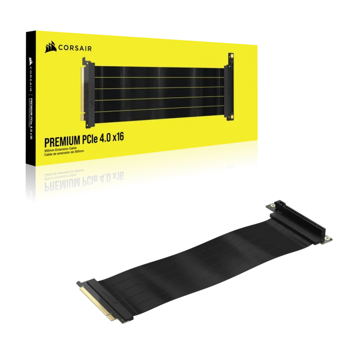 Corsair Premium PCIe 4.0 x16 Extension Cable | 300mm Length | PCIe 4.0 x16 | Full Bandwidth Support | Flexible Design - New - Image 4