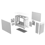 ASUS PRIME AP201 | Mini Tower | Micro-ATX / Mini-ITX | Tempered Glass | White – New