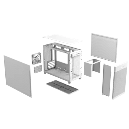 ASUS PRIME AP201 | Mini Tower | Micro-ATX / Mini-ITX | Tempered Glass | White – New