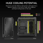 Corsair 5000T Mid-Tower | ATX/EATX/mATX/Mini-ITX | Tempered Glass Side Panel | USB & Audio Front I/O - New - Image 2