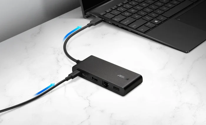 ASUS DC201 USB-C Dock | Dual 4K 60Hz | 100W Power Delivery | HDMI 2.1 + DP 1.4 - New - Image 2