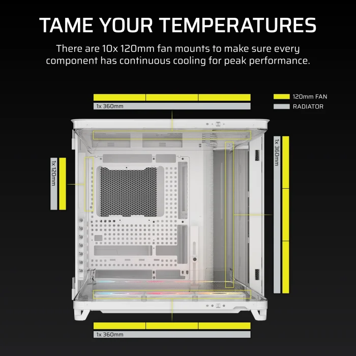 Corsair AIR 5400 RS-R ARGB | Mid-Tower ATX | Triple Chamber | 3x ARGB Fans | Tempered Glass - New - Image 4