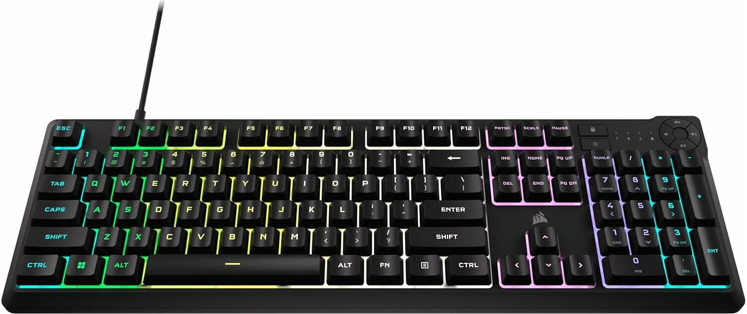 3094720-l1 Corsair K55 Core TKL | RGB Gaming Keyboard | 8-Zone RGB Backlighting | Membrane Keys | Wired USB – New