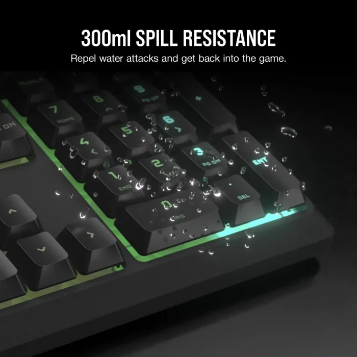 Corsair K55 Core | Zoned RGB Backlit | Rubberdome Keys | Full-Size Gaming Keyboard - New - Image 3