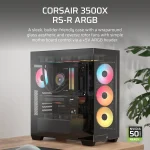 Corsair 3500X RS-R | ARGB Tempered Glass | Mid-Tower ATX | 3x 120mm Fans | USB 3.0 - New - Image 2