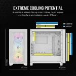 3000D RGB AIRFLOW White Mid-Tower PC Case; 2x 3.5'' |  2x 2.5'' Drive Bays; Up to 360mm Radiator compatible; 3x 120mm fan incl - Image 6