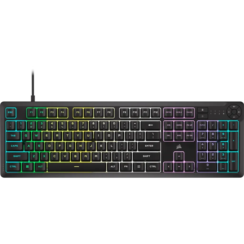 3901cf4eb698fb7070074e61fc5ece9d Corsair K55 Core | Zoned RGB Backlit | Rubberdome Keys | Full-Size Gaming Keyboard – New