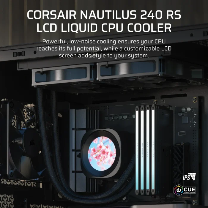 Corsair Nautilus 240 RS LCD | 240mm AIO Liquid Cooler | 2.1" IPS LCD Screen | Dual RS120 Fans - New - Image 4
