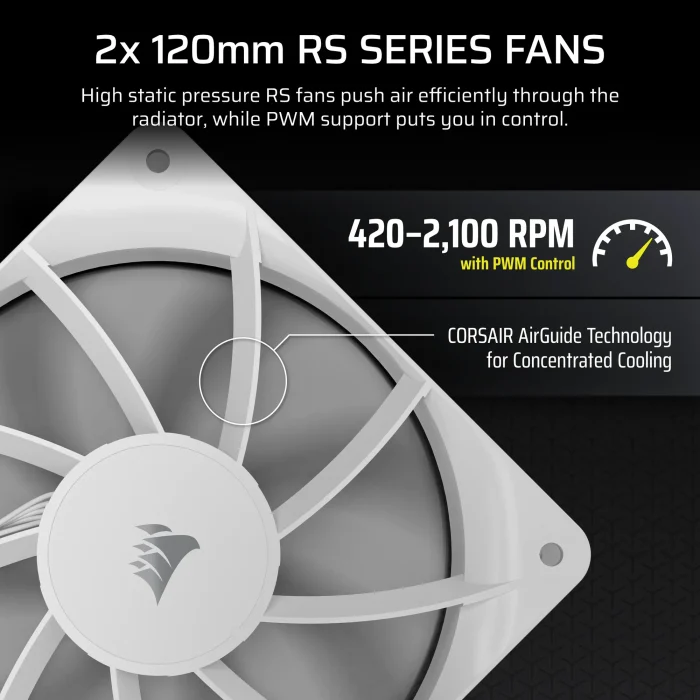 Corsair Nautilus 240 RS LCD | 240mm AIO Liquid Cooler | 2.1" IPS LCD Screen | Dual RS120 Fans - New - Image 4