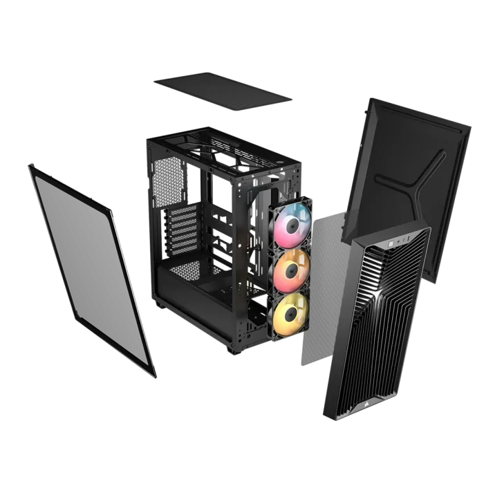 Corsair 3200D RS ARGB | Mid-Tower PC Case | 3x RS120 ARGB Fans | Tempered Glass - New - Image 2