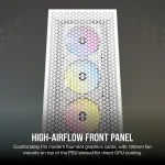 3000D RGB AIRFLOW White Mid-Tower PC Case; 2x 3.5'' |  2x 2.5'' Drive Bays; Up to 360mm Radiator compatible; 3x 120mm fan incl - Image 7