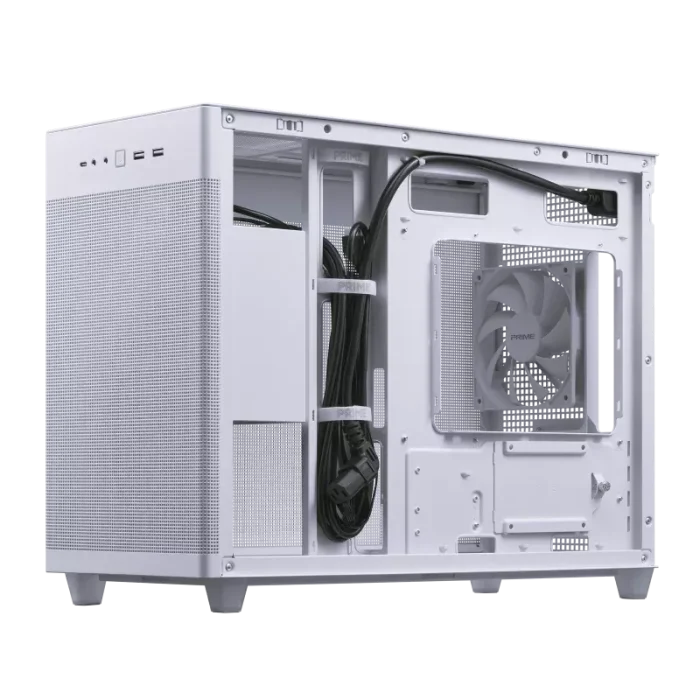 ASUS PRIME AP201 | Mini Tower | Micro-ATX / Mini-ITX | Tempered Glass | White - New - Image 3