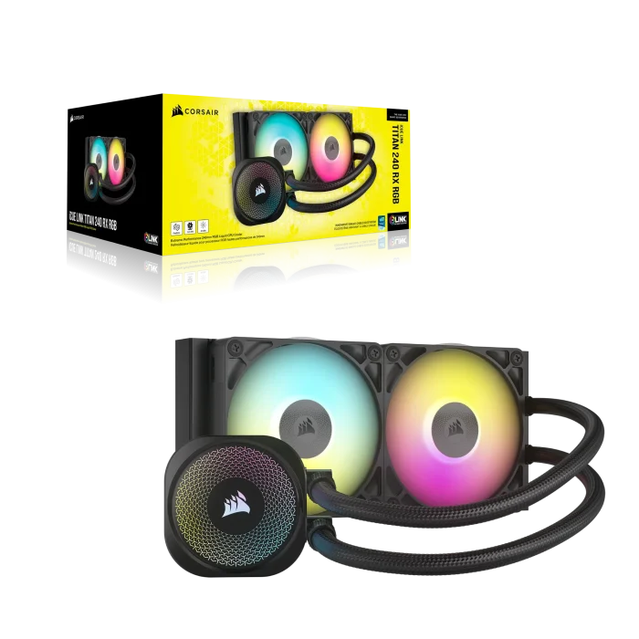Corsair iCUE LINK TITAN 240 RX RGB | 240mm AIO Liquid Cooler | RX120 RGB Fans | Intel LGA 1851/1700 | AMD AM5/AM4 - New - Image 3