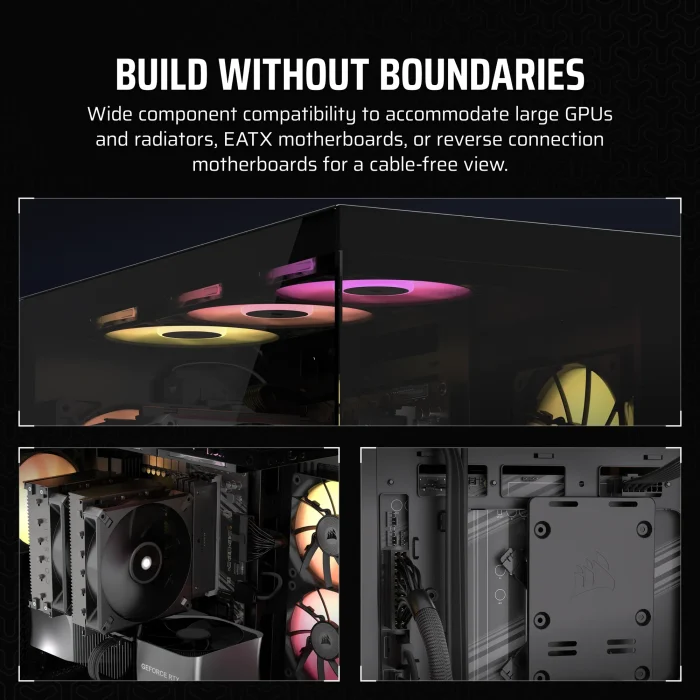 3500X Tempered Glass Black Mid-Tower PC Case; 2x 3.5'' |  2x 2.5'' Drive Bays; Up to 360mm Radiator compatible - Image 3