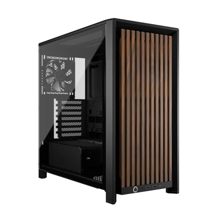 Corsair 4000D RS Wood | Mid-Tower ATX Case | High Airflow | 4x RS Fans | Black & Walnut - New - Image 3