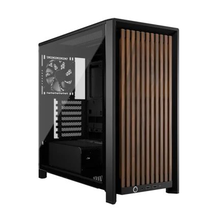 Corsair 4000D RS Wood | Mid-Tower ATX Case | High Airflow | 4x RS Fans | Black & Walnut – New