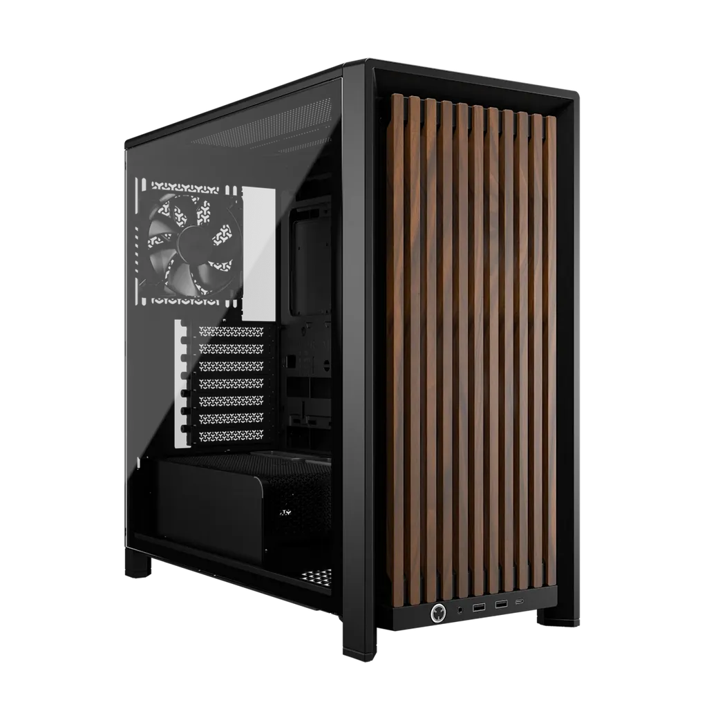 512f28dbf8ad738dcdd82e4fe514f844b5b245df Corsair 4000D RS Wood | Mid-Tower ATX Case | High Airflow | 4x RS Fans | Black & Walnut – New