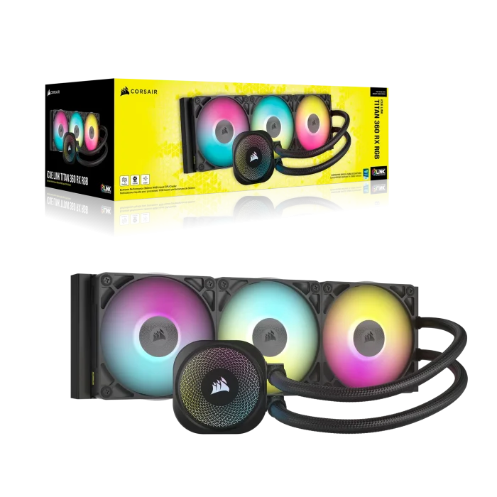 Corsair iCUE LINK TITAN 360 RX RGB | 360mm AIO Liquid Cooler | RX120 RGB Fans | Intel LGA 1851/1700 | AMD AM5/AM4 - New - Image 3