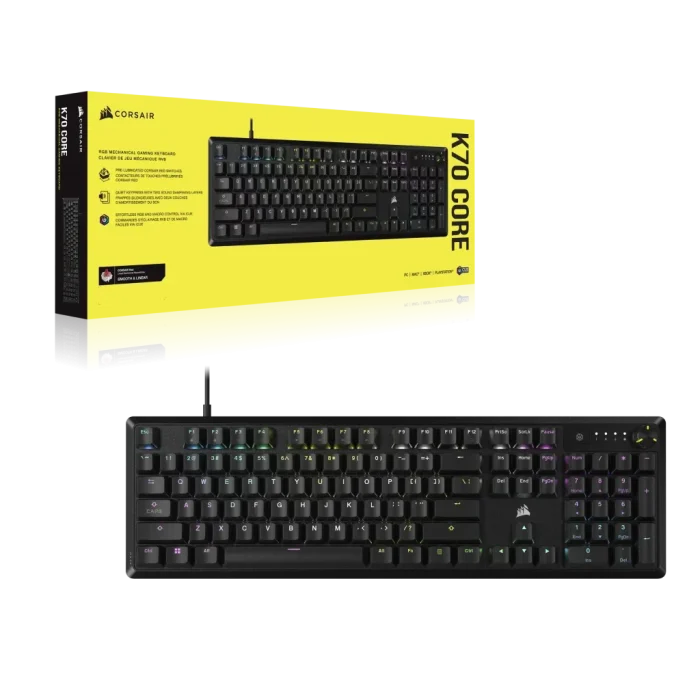 Corsair K70 CORE RGB | Mechanical Gaming Keyboard | Red Linear Switches | Full-Size Layout - New - Image 3