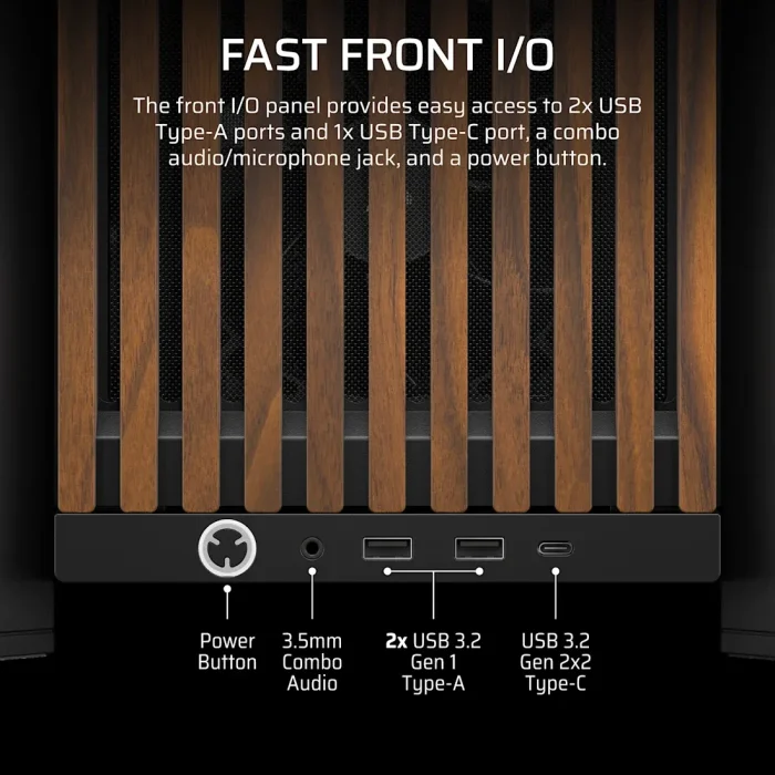 Corsair 4000D RS Wood | Mid-Tower ATX Case | High Airflow | 4x RS Fans | Black & Walnut - New - Image 5