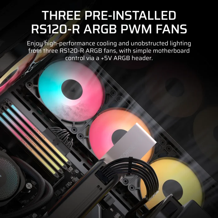 Corsair 3500X RS-R | ARGB Tempered Glass | Mid-Tower ATX | 3x 120mm Fans | USB 3.0 - New - Image 3