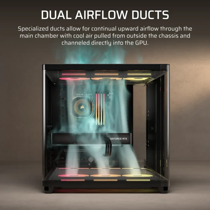 Corsair AIR 5400 LX-R RGB | iCUE LINK Triple Chamber | Mid-Tower PC Case | 3x RGB Fans Included - New - Image 5