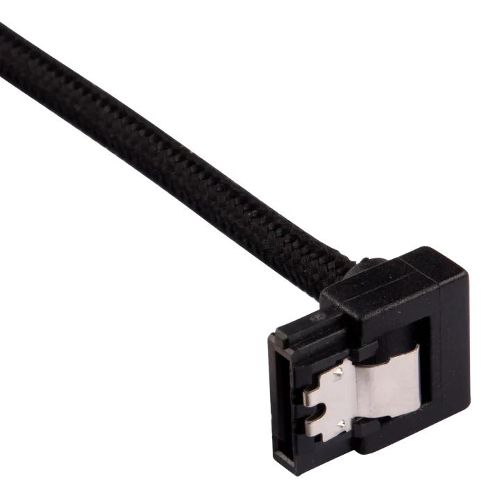 Corsair Premium Sleeved SATA Data Cable Set | 90° Connectors | 60cm | Black - New - Image 2