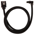 Corsair Premium Sleeved SATA Data Cable Set | 90° Connectors | 60cm | Black - New - Image 3