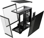 3500X Tempered Glass Black Mid-Tower PC Case; 2x 3.5'' |  2x 2.5'' Drive Bays; Up to 360mm Radiator compatible - Image 4