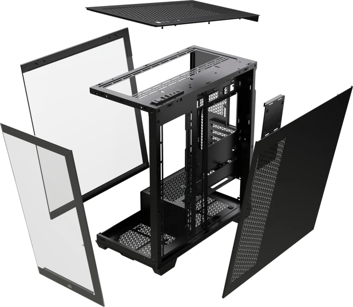 3500X Tempered Glass Black Mid-Tower PC Case; 2x 3.5'' |  2x 2.5'' Drive Bays; Up to 360mm Radiator compatible - Image 4