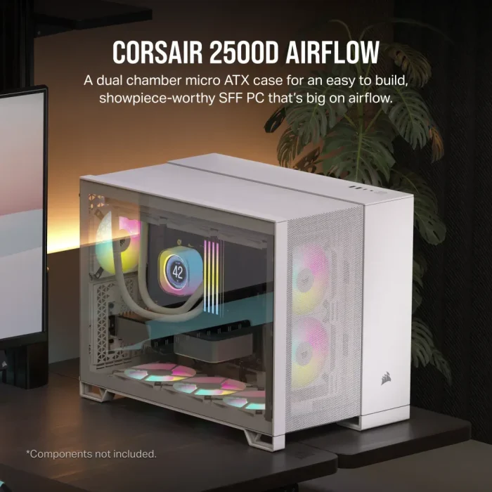 Corsair 2500D Airflow | Mid-Tower Dual Chamber | Up to 360mm Radiator | 2x 3.5'' + 2x 2.5'' Drive Bays - New - Image 11