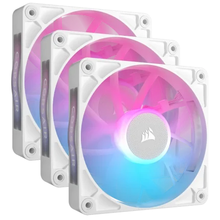 Corsair iCUE LINK RX120 RGB | 120mm Fan | White Triple Pack | PWM Control | RGB Lighting – New