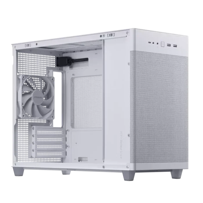 ASUS PRIME AP201 | Mini Tower | Micro-ATX / Mini-ITX | Tempered Glass | White - New - Image 5