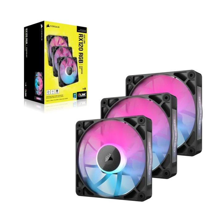 Corsair iCUE LINK RX120 RGB | 120mm Fan | Triple Pack | PWM Control | RGB Lighting - New - Image 7