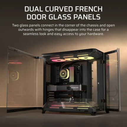 Corsair AIR 5400 LX-R RGB | iCUE LINK Triple Chamber | Mid-Tower PC Case | 3x RGB Fans Included – New