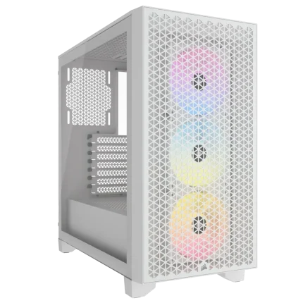 3000D RGB AIRFLOW White Mid-Tower PC Case; 2x 3.5” |  2x 2.5” Drive Bays; Up to 360mm Radiator compatible; 3x 120mm fan incl