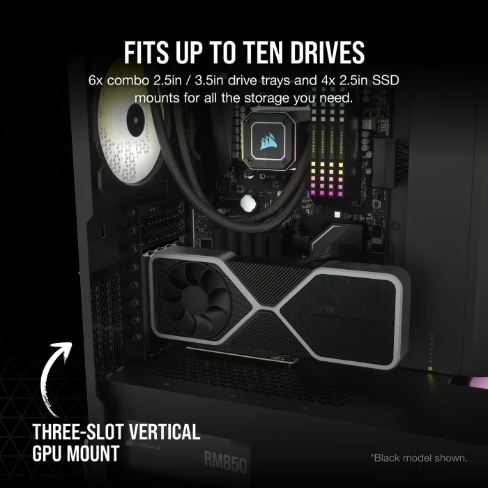 Corsair 7000D Airflow | Full Tower Mid-ATX | 6x 3.5'' + 4x 2.5'' Drive Bays | 480mm Radiator Support | 3x 140mm Fans Included - New - Image 7