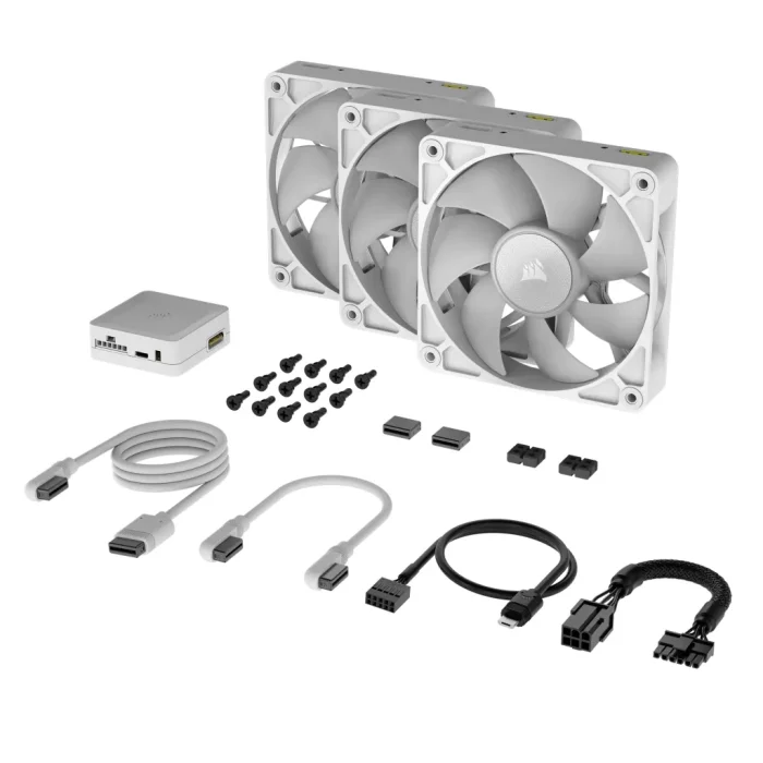 Corsair iCUE LINK RX120 RGB | 120mm Fan | White Triple Pack | PWM Control | RGB Lighting - New - Image 8