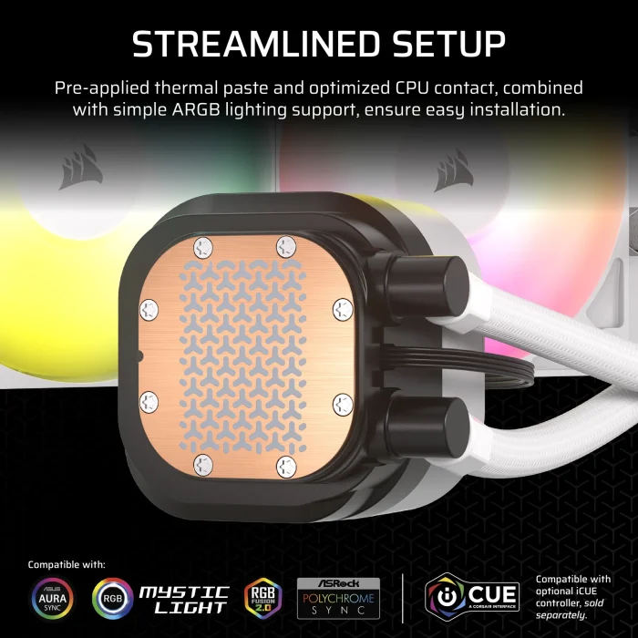 Corsair NAUTILUS 240 ARGB | 240mm Radiator | Liquid CPU Cooler | Intel LGA 1851/1700 & AMD AM5/AM4 - New - Image 11