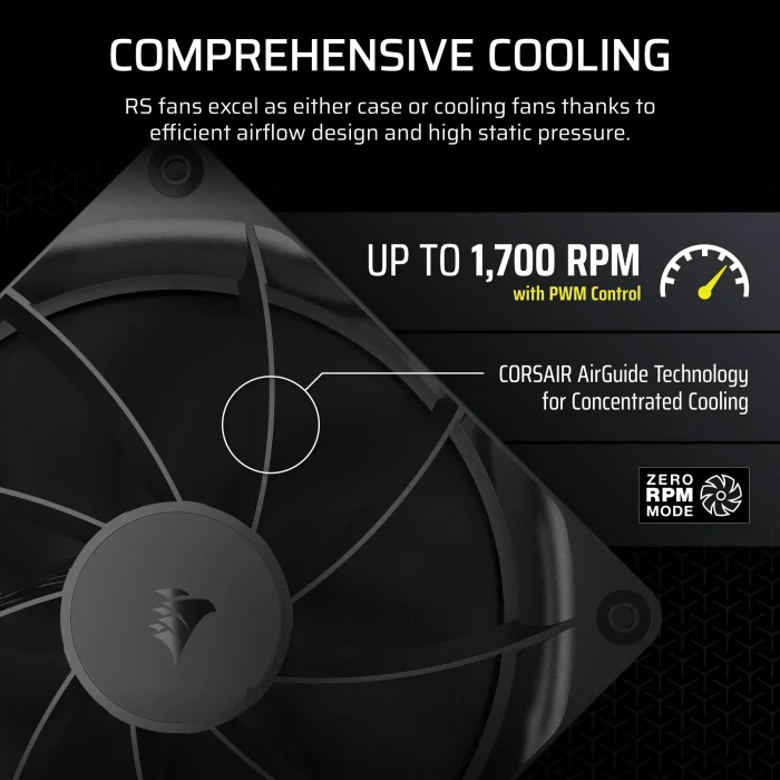 Corsair RS140 | 140mm PWM Fan | Fluid Dynamic Bearing | 18 dBA - New - Image 5