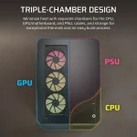 Corsair AIR 5400 LX-R RGB | iCUE LINK Triple Chamber | Mid-Tower PC Case | 3x RGB Fans Included - New - Image 8